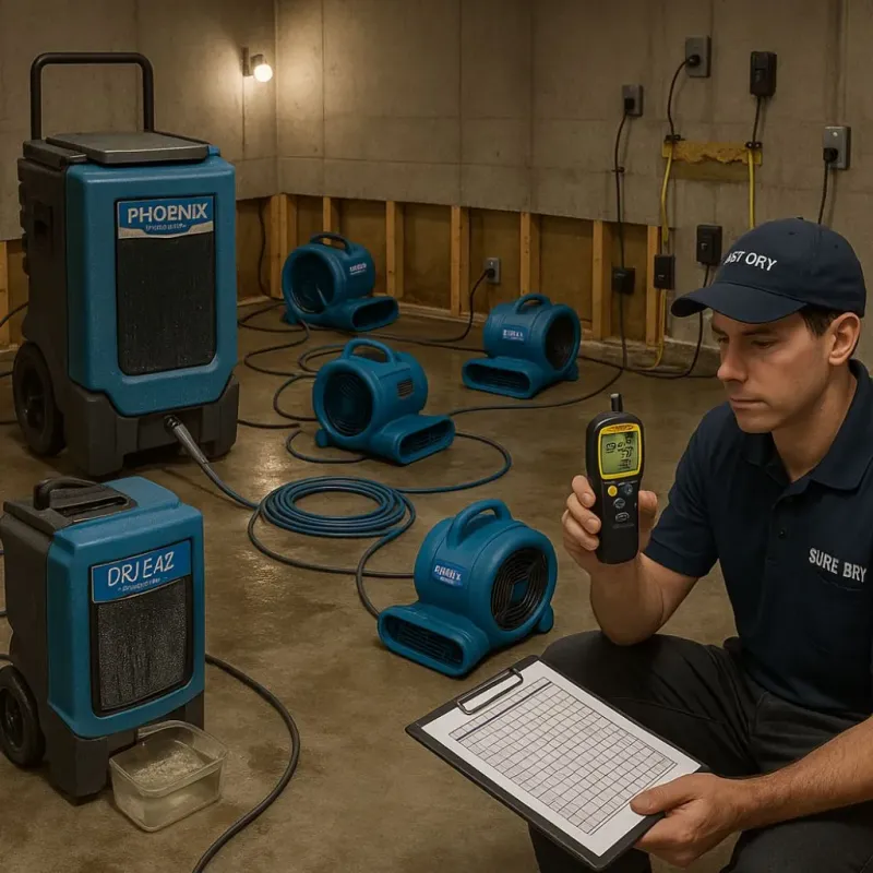 Structural Drying and Dehumidification process in Pickens, SC